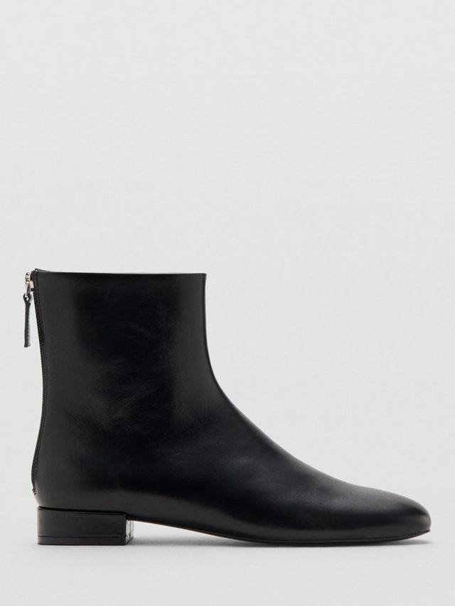 Кожаные ботинки Clue до щиколотки Mango, Black