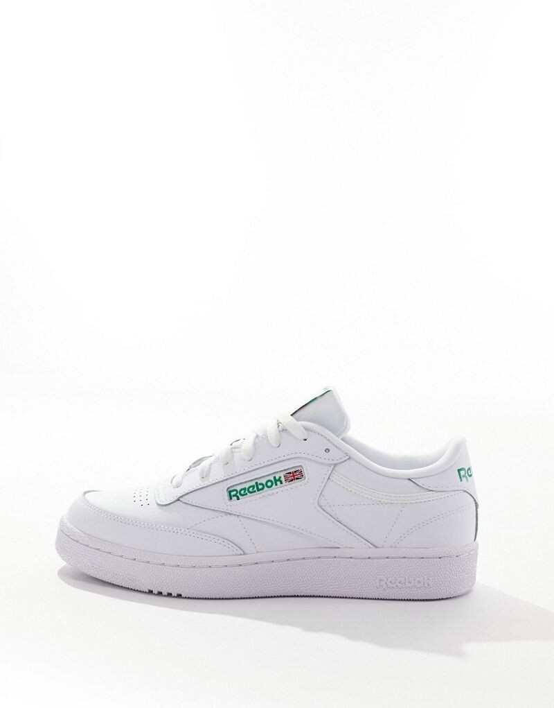 Reebok - Club C 85 - бело-зеленые кроссовки с логотипом — фото 2
