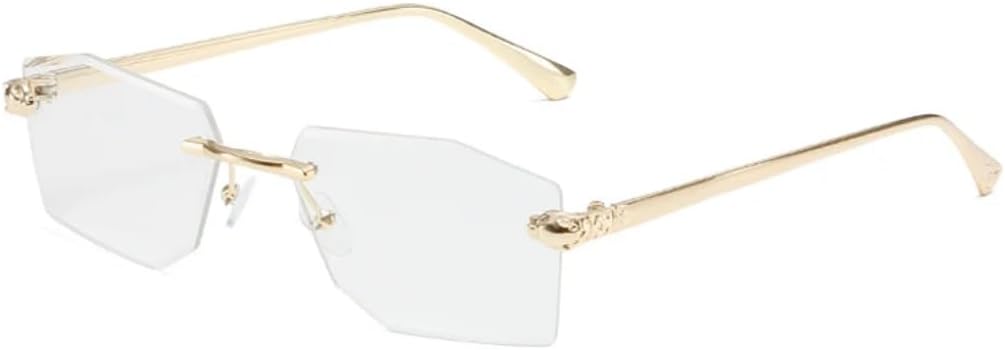 

Солнцезащитные очки с защитой UV400 | Без оправы в стиле панк с металлическими шарнирами | Для женщин и мужчин | Для занятий спортом на открытом воздухе и вождения DSVIGF, Gold