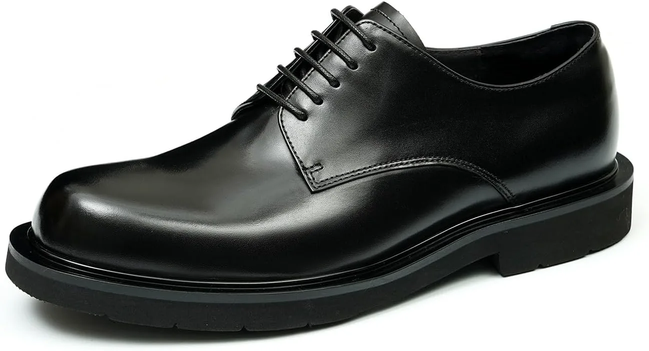 Мужские туфли Santimon Oxfords, формальные дерби, из натуральной кожи, с гладким носком, современные модельные туфли для костюма, модные, легкие, для выпускного, свадьбы, смокинга, бизнеса и повседневной носки, удобные, черный