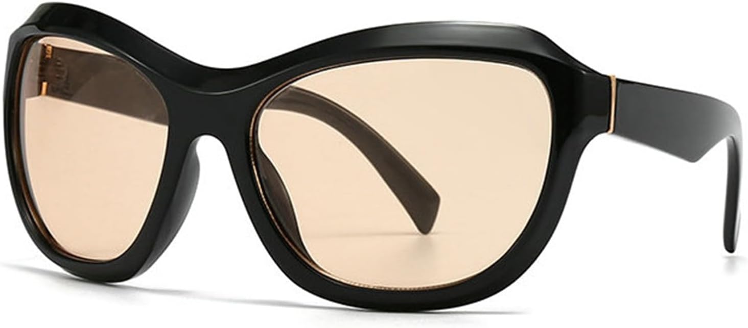 

Модные солнцезащитные очки Hellena Trendy Oversized Y2k для женщин и мужчин, солнцезащитные очки с обтекаемой формой, солнцезащитные очки для активного отдыха в большой оправе S67 helena, C2