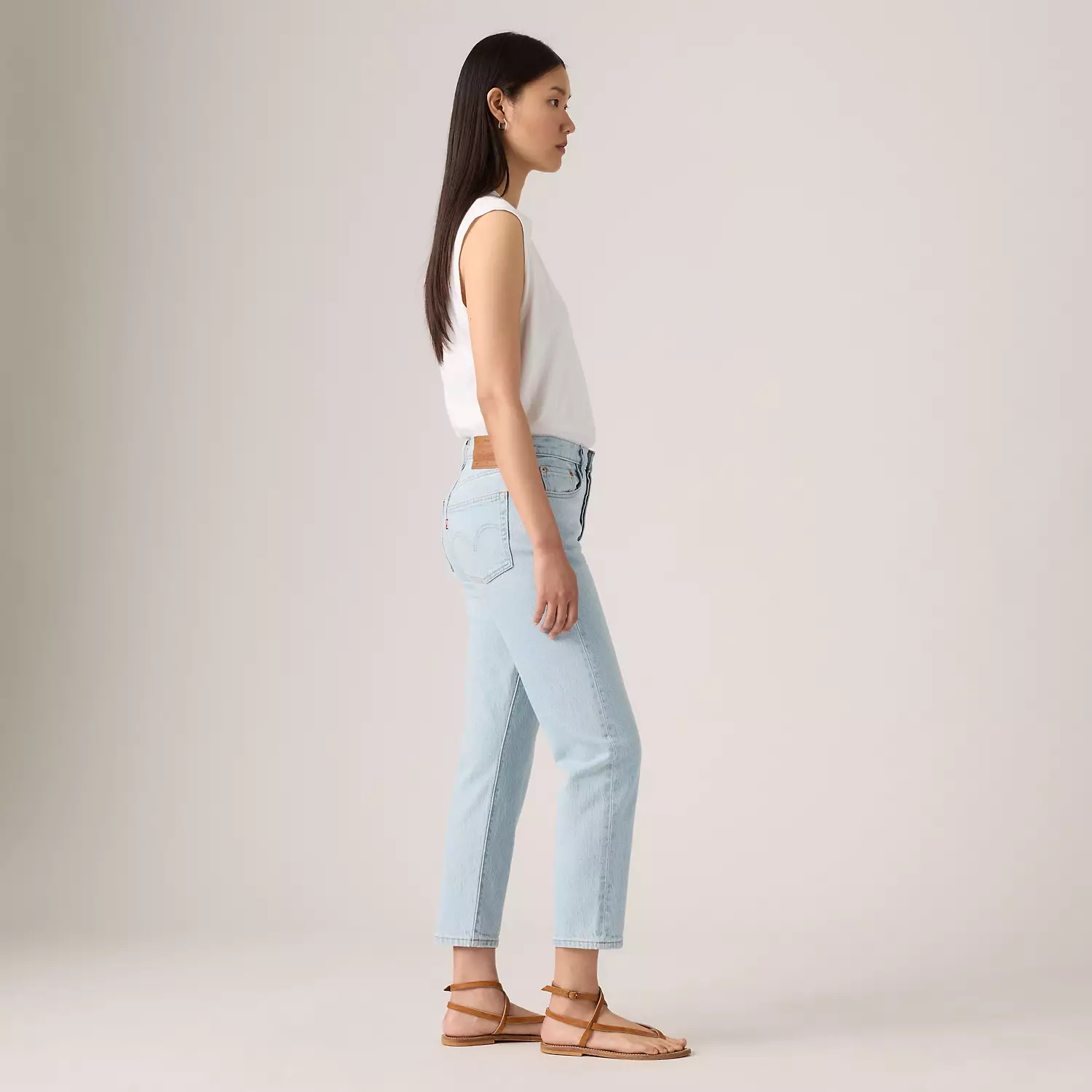 501 Оригинальные укороченные женские джинсы Levi's, цвет Wow Me Over - Light Wash — фото 4