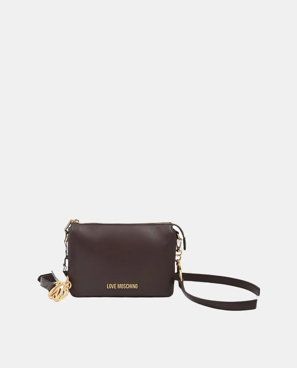 

Кремовая сумка со съемной ручкой и пряжками на концах Love Moschino, светло-бежевый