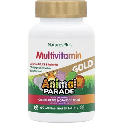 

Nature's Plus Animal Parade Gold Ассорти жевательных таблеток Natures Plus