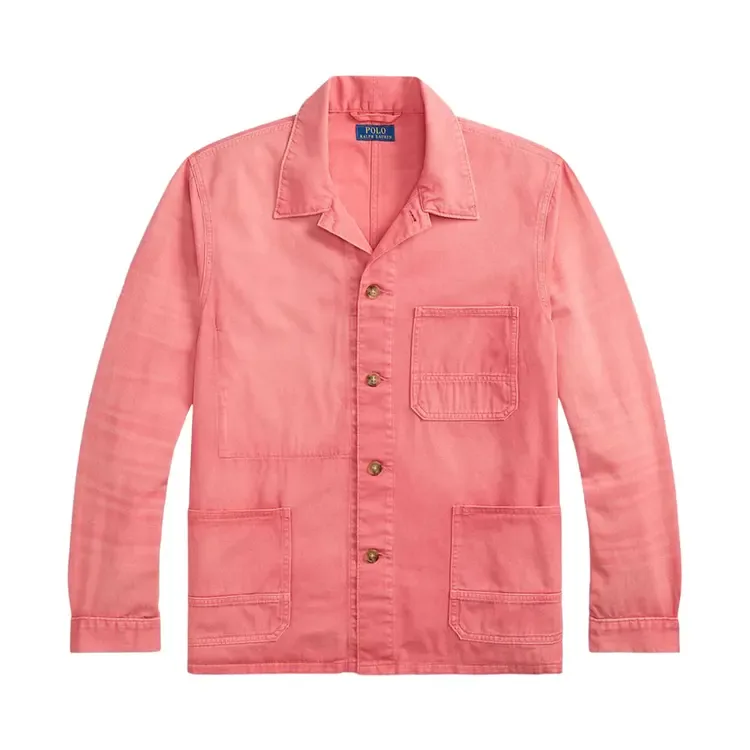 Рубашка-рубашка Polo Ralph Lauren с длинными рукавами Montauk Chino French Workwear Overshirt, цвет «выцветший красный»