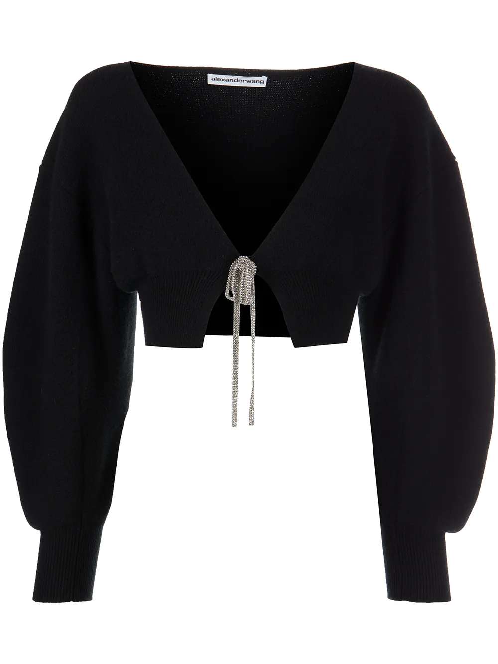 

Укороченный кардиган с V-образным вырезом Alexander Wang, черный