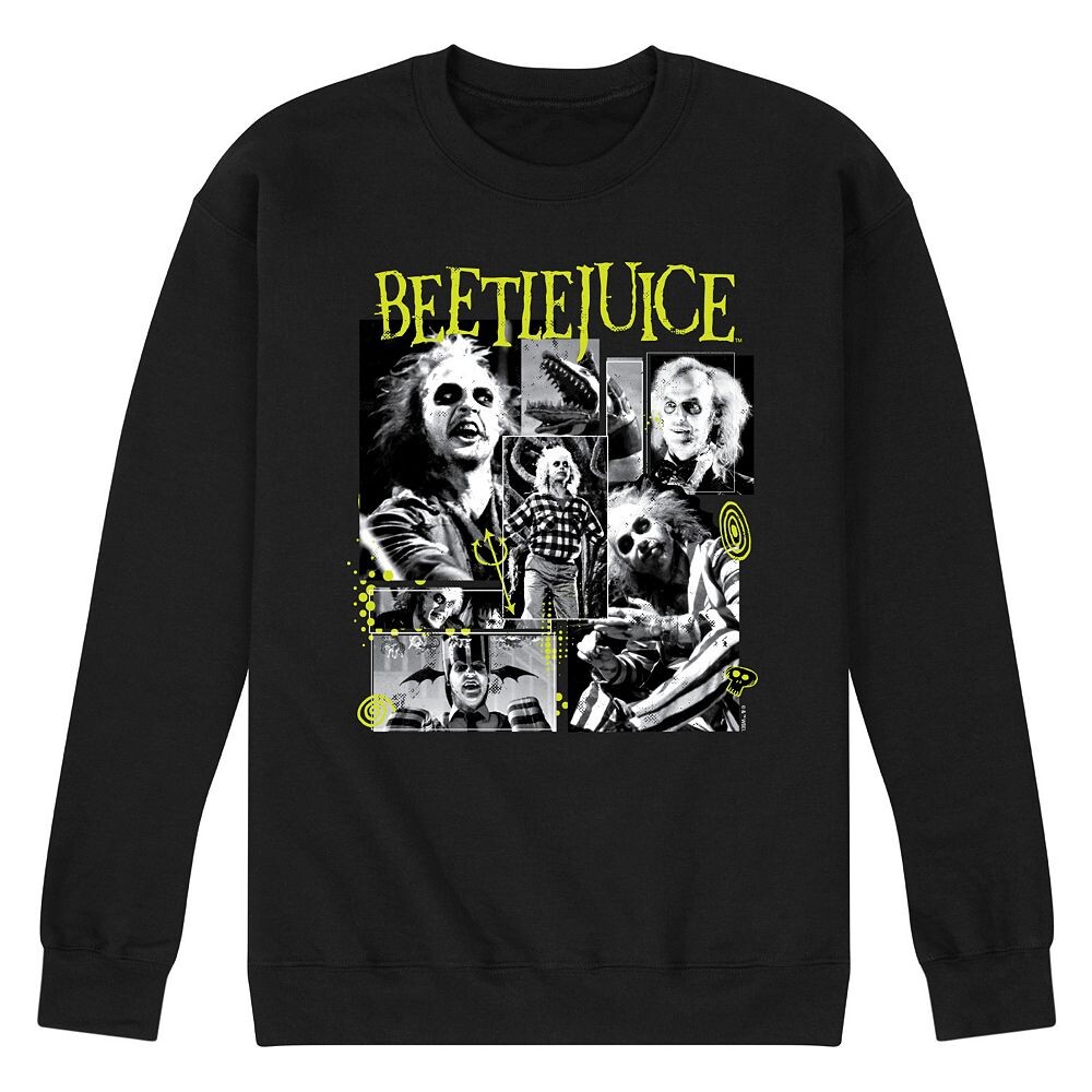 

Мужской флисовый свитшот с коллажем Beetlejuice Licensed Character, черный
