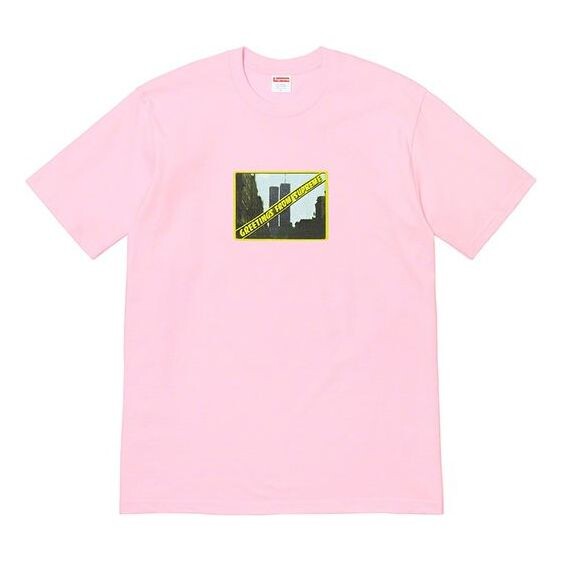 

Футболка ss19 greetings tee printing short sleeve pink Supreme, розовый