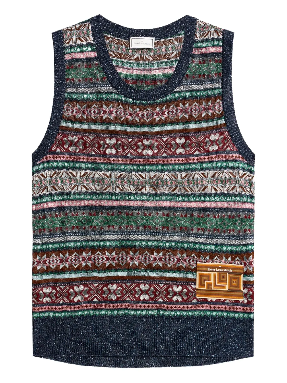 

Жилет Tricot с геометричным узором Pierre-Louis Mascia, синий