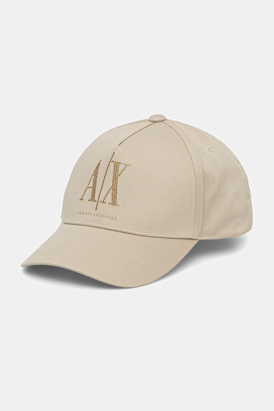 

Хлопковая кепка с козырьком Armani Exchange, бежевый