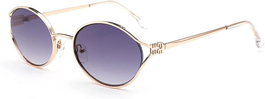 

Ретро-солнцезащитные очки в металлической оправе овальной формы для женщин и мужчин, для вождения, с маленькими солнцезащитными линзами UV400 generic, Rose Gold Sun