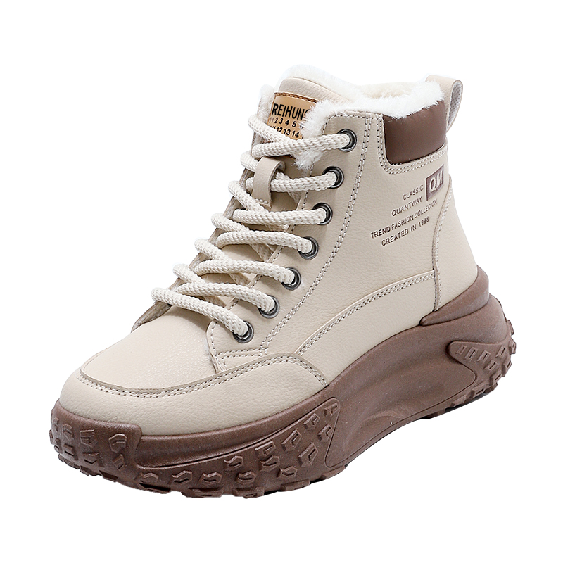 Ботинки Thermal Waterproof Abrasion Resistant Height Increasing Slip Resistant Snow Boots Women's REIHUNG, Beige
