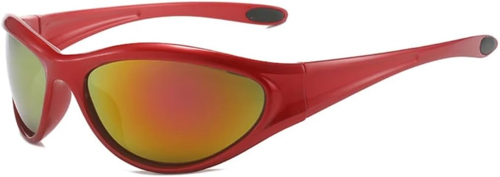 

Ретро-солнцезащитные очки «кошачий глаз» для женщин, модные, с градиентным зеркальным покрытием, защита от УФ-излучения UV400, для мужчин, для активного отдыха и спорта, в стиле панк UATXTAU, Red Red Mirror