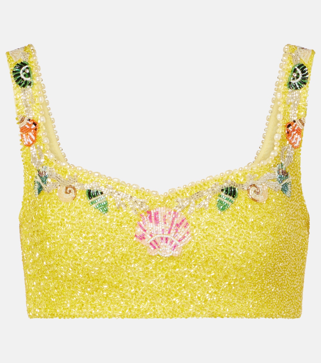 

Короткий топ Marina с декором Clio Peppiatt, Lemon