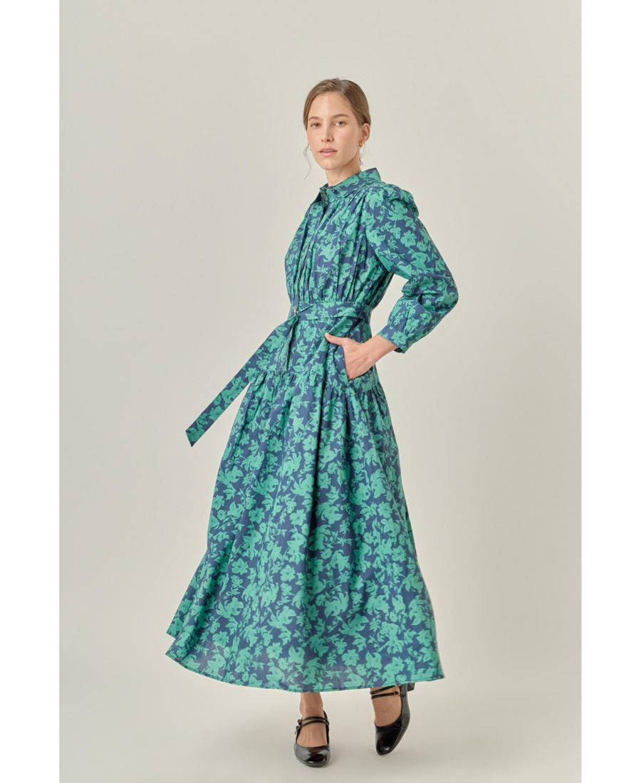 

Укороченное осеннее платье миди с принтом English Factory, No Color