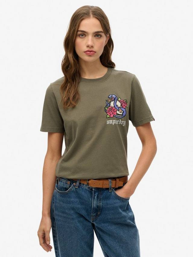 

Футболка Old School Tattoo Relaxed Superdry, Dark Khaki