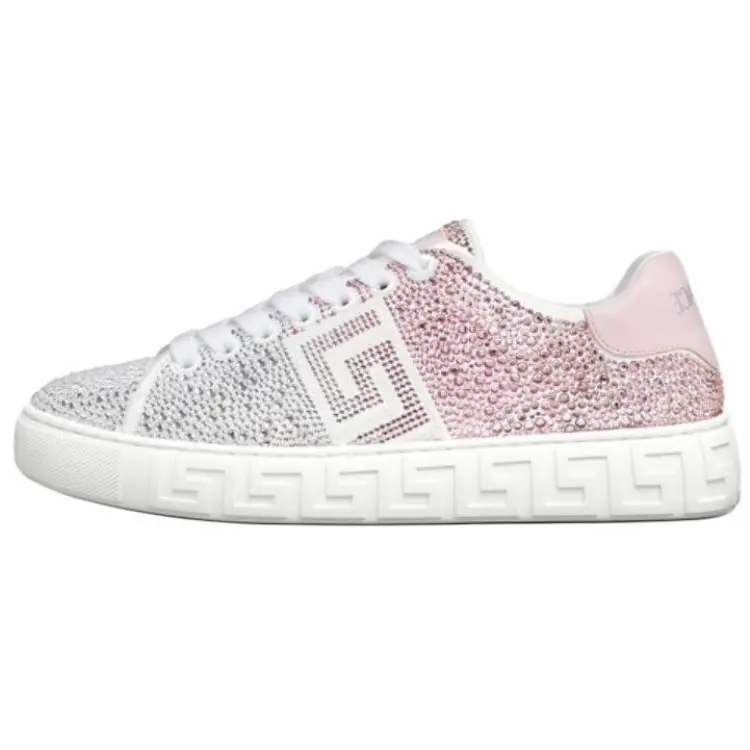 VERSACE Женские кроссовки Greca Low Top для скейтбординга розовые — фото 2