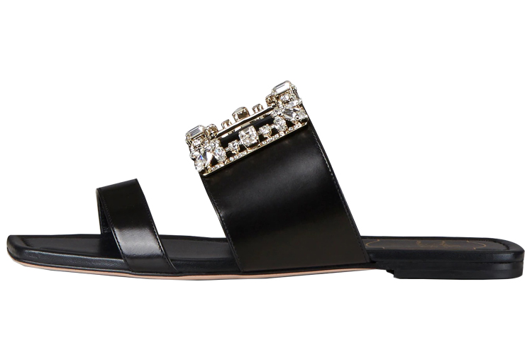 Тапочки-слайды Broche Vivier Series, женские, черные Roger Vivier, Original Shoe Box Included