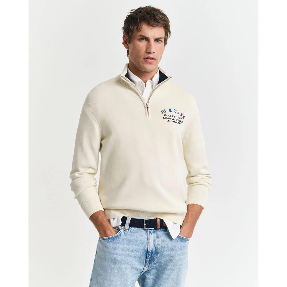 

Свитер Gant 8030258 half zip, бежевый