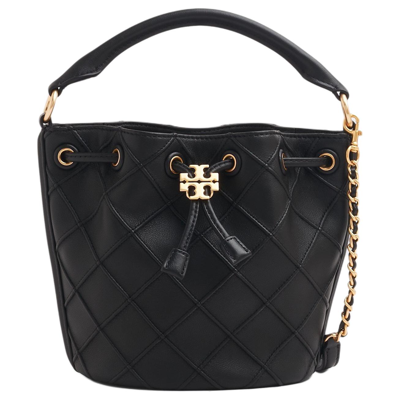 

Fleming Кожаная Сумка-Ведро через Плечо Маленького Размера Женская Черная TORY BURCH