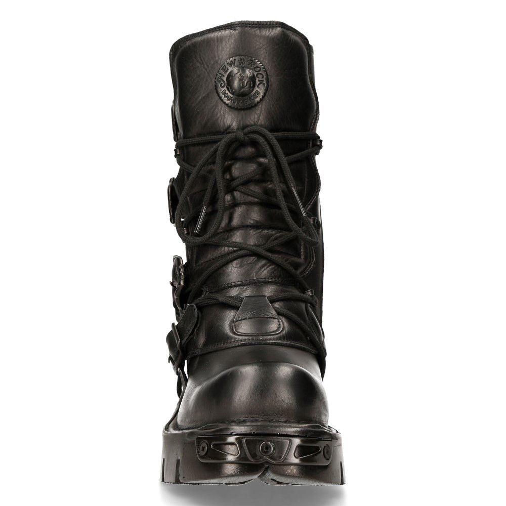 Новые ботинки New Rock Mid-Calf из черной кожи-391-S18 — фото 4
