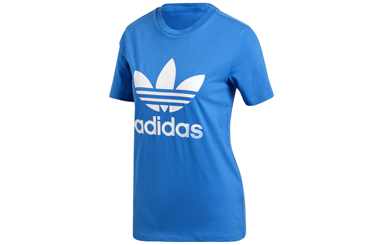 Футболка с втачным рукавом женская "Птичье перо" голубая Adidas Originals — фото 2