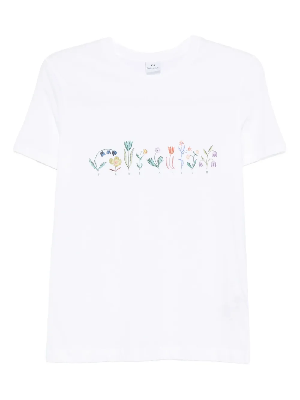 

Футболка с цветочной вышивкой PS Paul Smith, белый