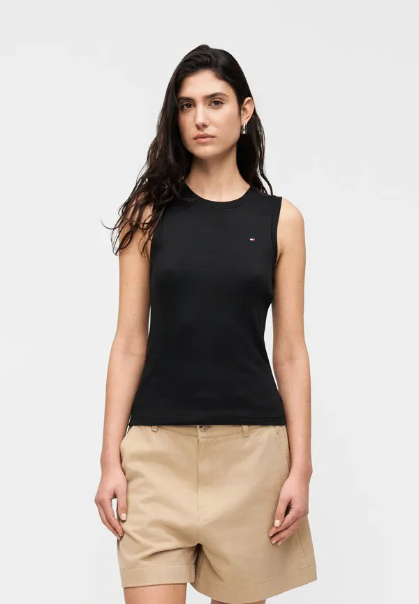 Облегающая майка с круглым вырезом Tommy Hilfiger, Black