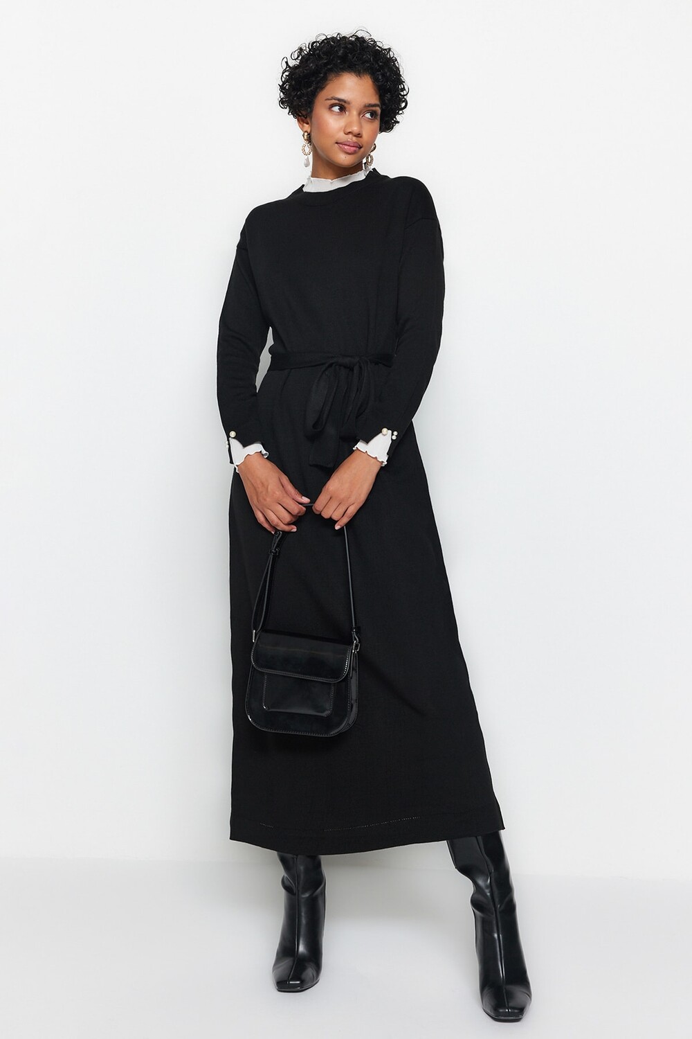 

Платье - Черное - Свободное Trendyol Modest, черный