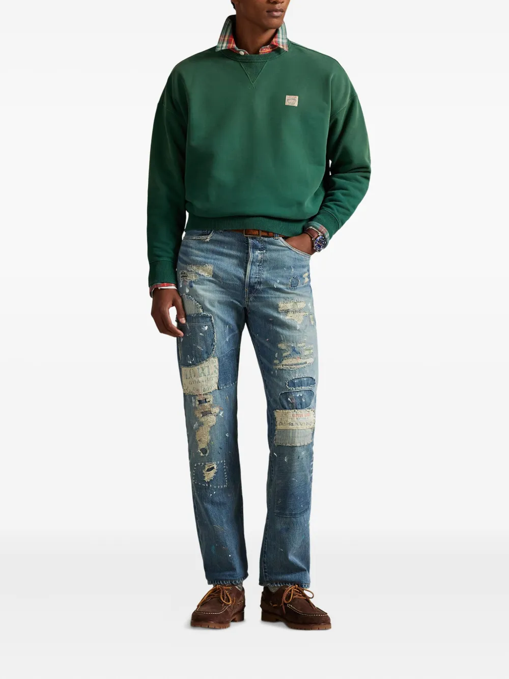 Толстовка с круглым вырезом Polo Ralph Lauren, зеленый — фото 2