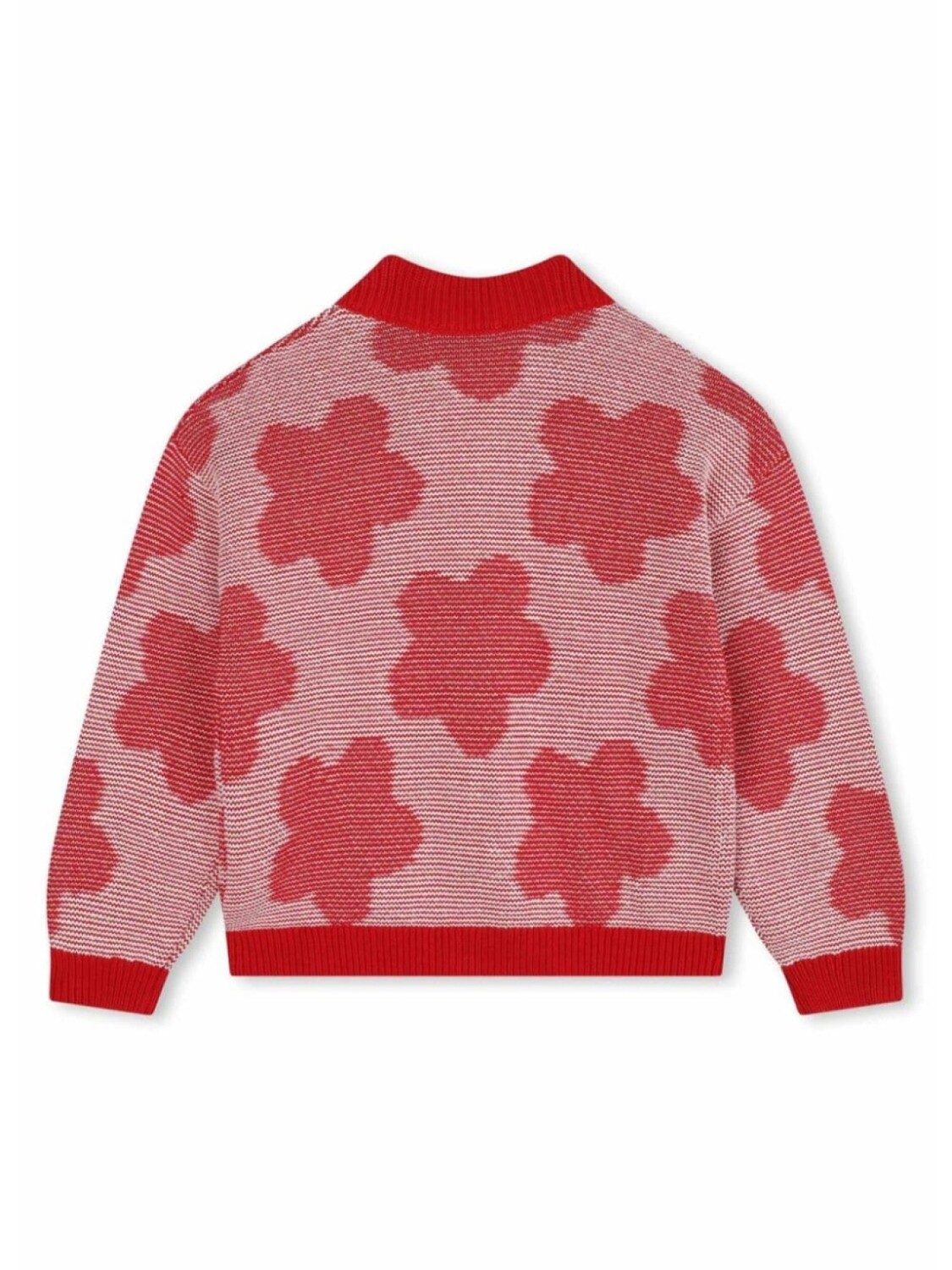 Kenzo Kids кардиган с V-образным вырезом и узором, красный — фото 2