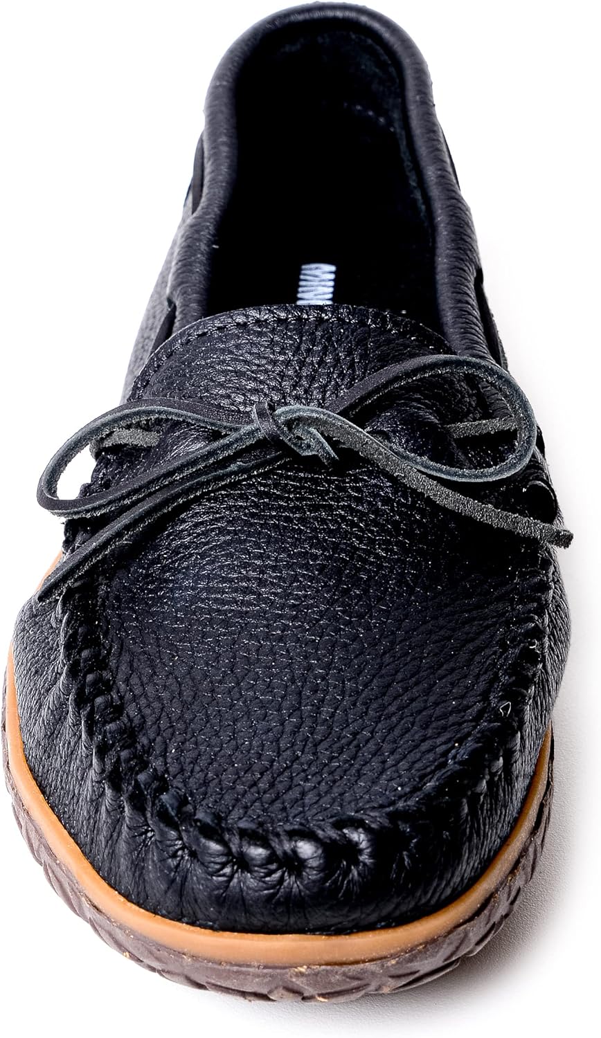 Мокасины Minnetonka для мужчин Moosehide Tread, черный — фото 3