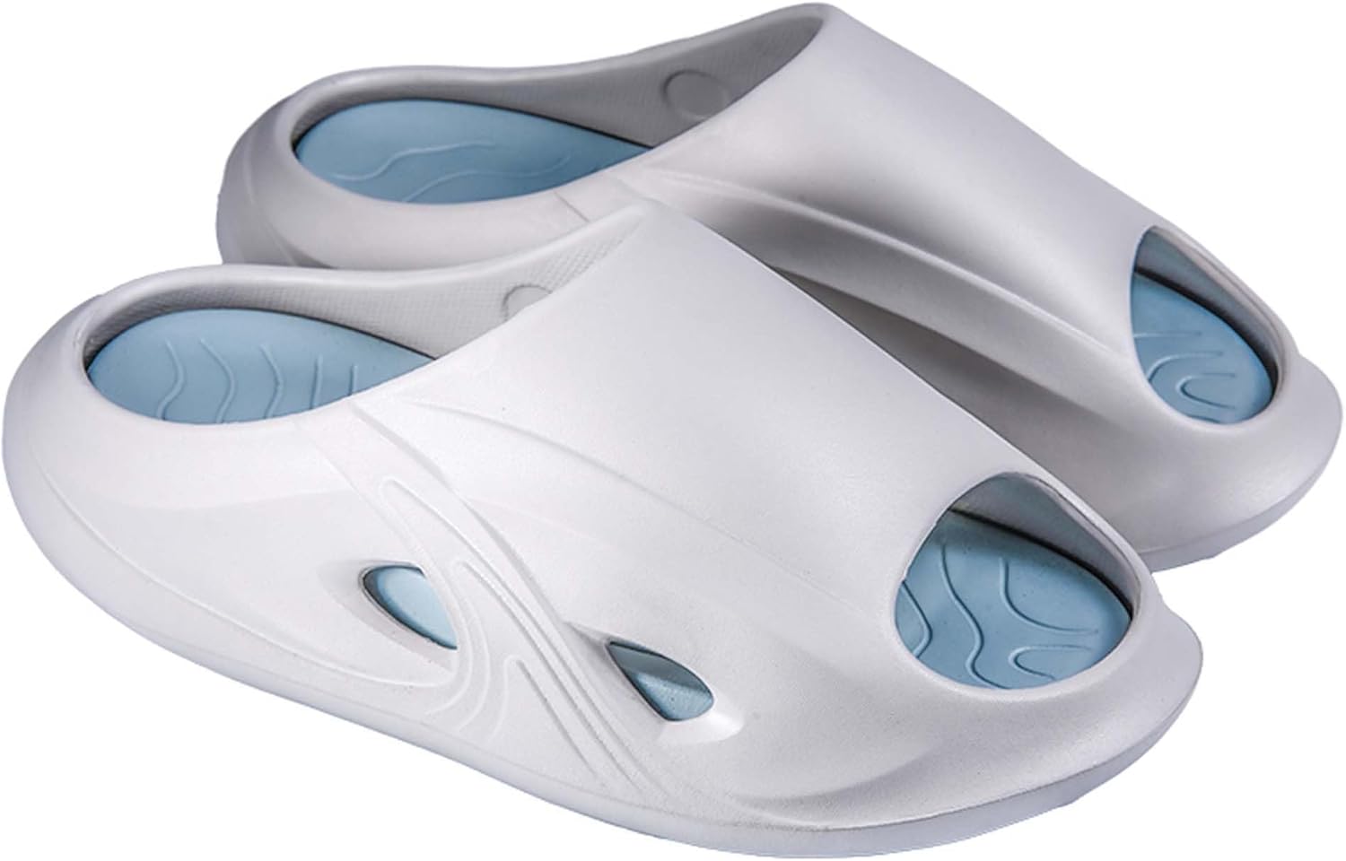 

Мужские шлепанцы с поддержкой свода стопы, удобные, с нескользящей, дышащей, прочной подошвой, амортизирующие, для дома и улицы, легкие тапочки Generic, голубой