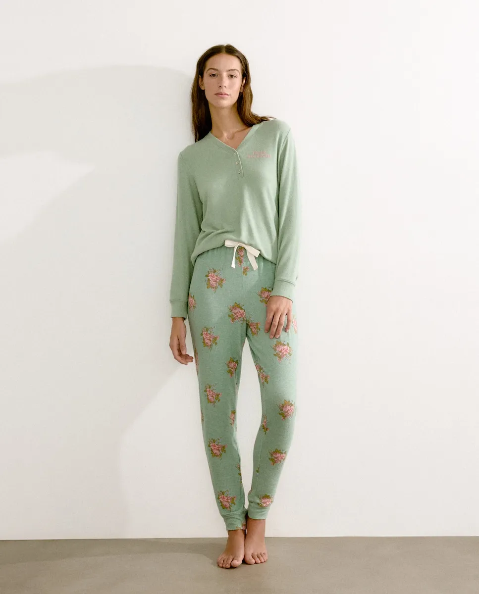 

Женская пижама из вискозного материала с принтом Énfasis, зеленый