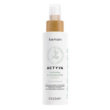 

Kemon Actyva Volume And Body Bodyfying Spray с льняным семенем, антистатический эффект, без силикона, 125 мл