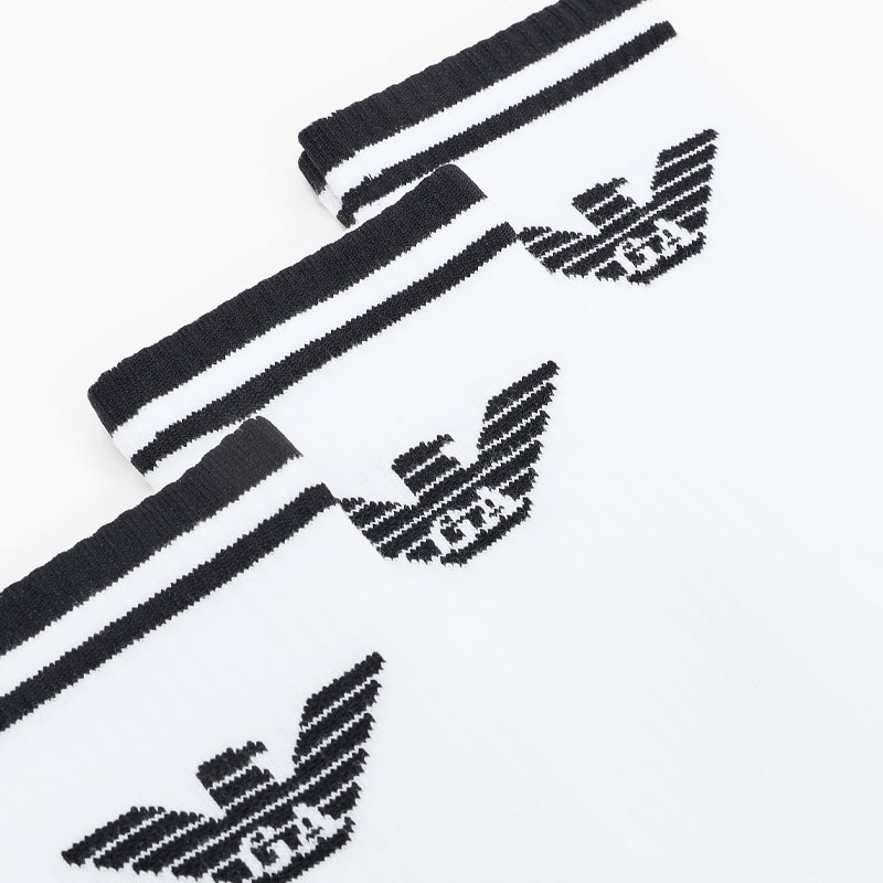 Вязаные носки с интарсией логотипа Emporio Armani, 3 pack (белый) — фото 2