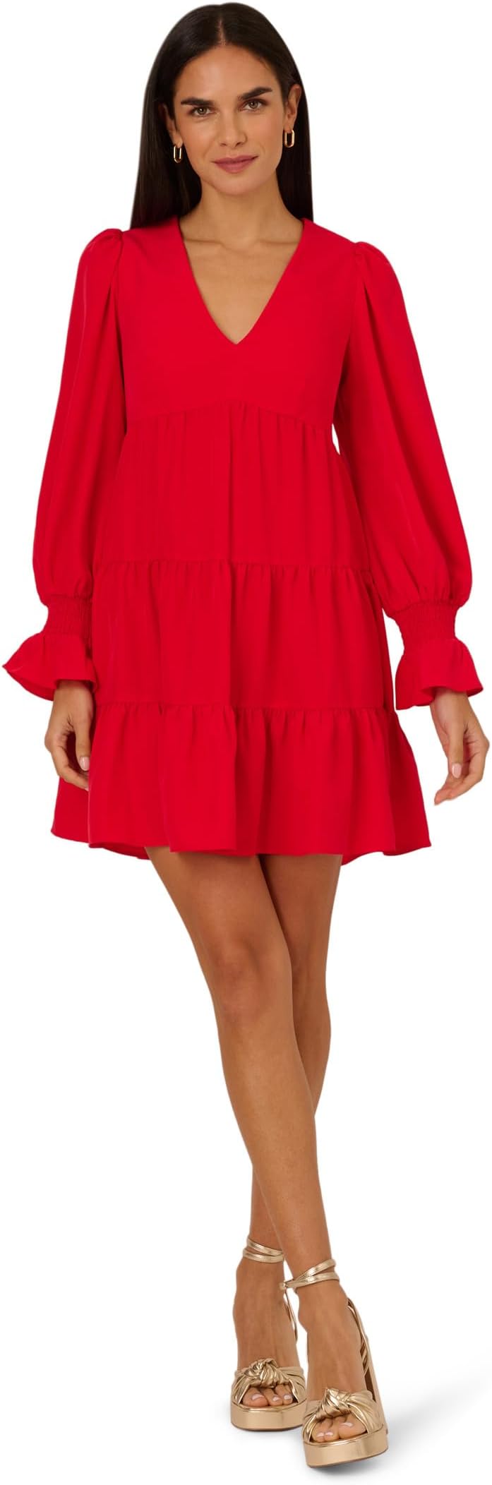 

Платье Adrianna Papell Trapeze Solid Dress, цвет Scarlet