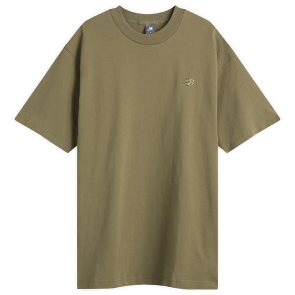 

Атлетическая хлопковая футболка New Balance, dark olivine
