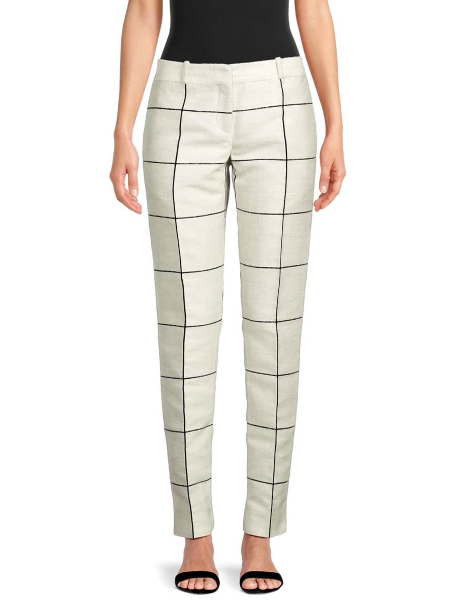 

Брюки из шерстяной смеси Windowpane Tod's, белый мульти