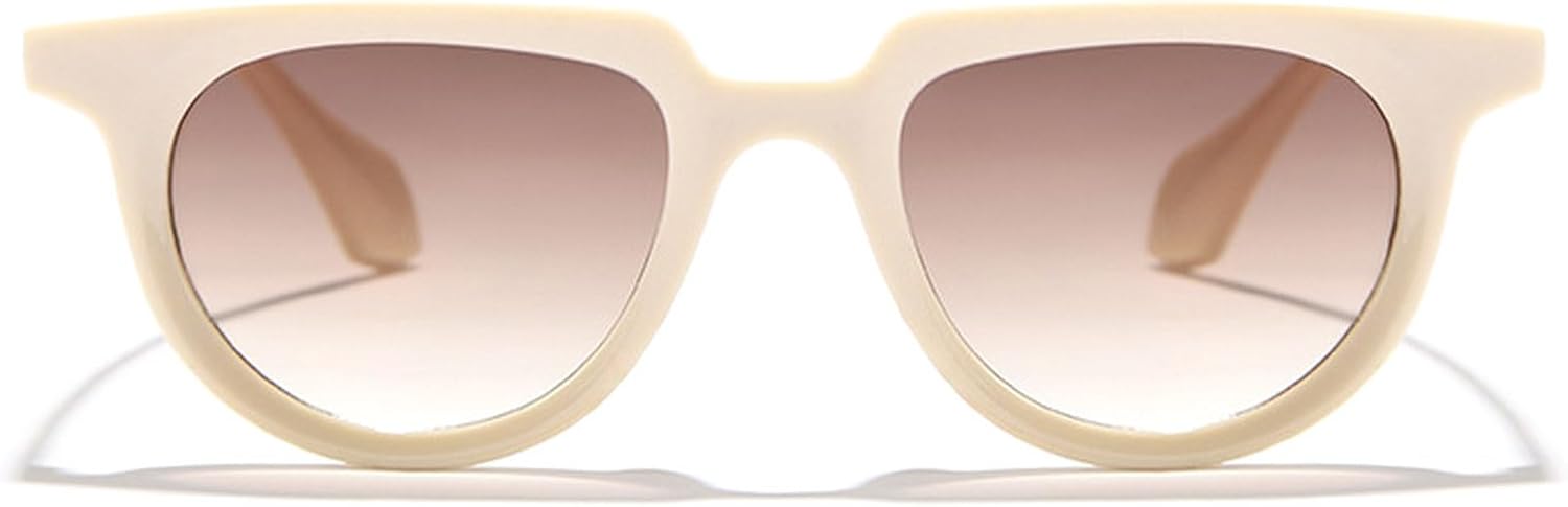 

Роскошные винтажные круглые солнцезащитные очки с плоской верхней частью для женщин и мужчин, модные популярные солнцезащитные очки в стиле панк, для активного отдыха и вождения, защита от ультрафиолета UV400 mincl, Beige Brown