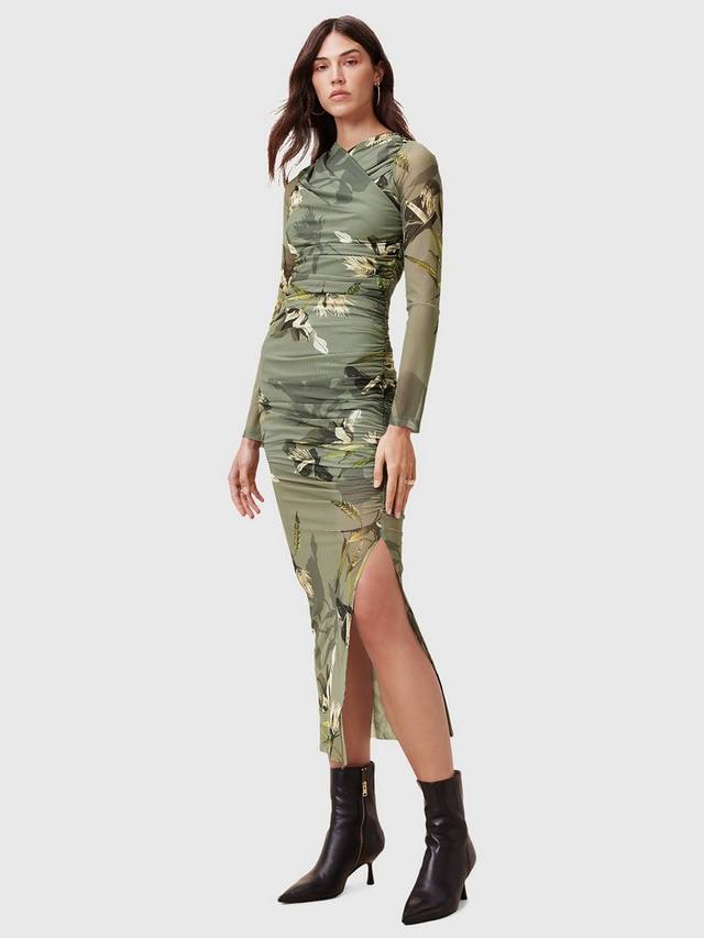 

Платье из цветочной сетки hanako AllSaints, цвет Olive Green