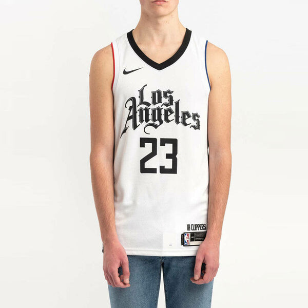 Футболка nba city limited sw fan edition 19 20 сезон los angeles clippers № 23 спортивная баскетбольная майка жилет Nike, белый — фото 3
