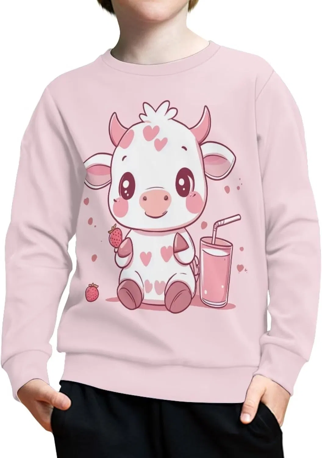Детская толстовка ZPINXIGN, Strawberry Cow Milk Tea — фото 2