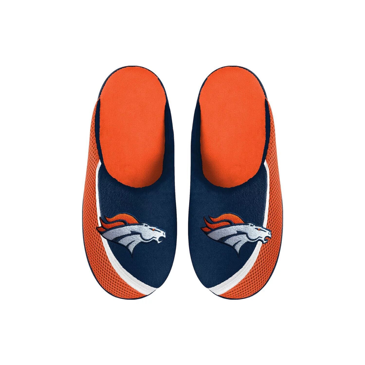

Молодежные тапочки FOCO Denver Broncos с цветным краем и большим логотипом Unbranded