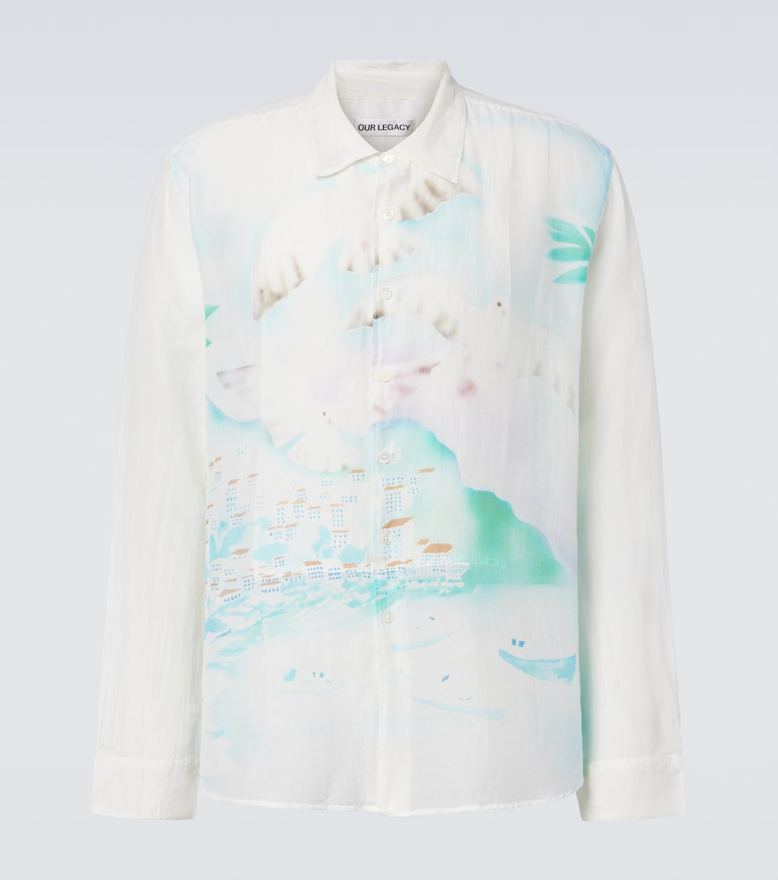 

Рубашка из хлопка и шелка с принтом Adorn Our Legacy, SEA VIEW PRINT COTTON SILK