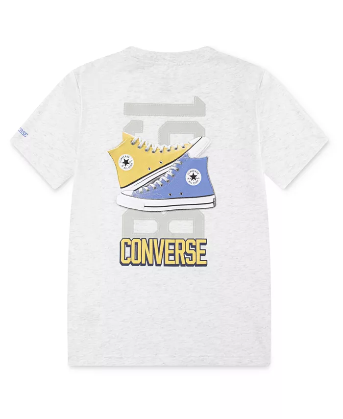 

Футболка с принтом спереди и сзади Big Boys Retro Front Back Sneaker Converse, коричневый