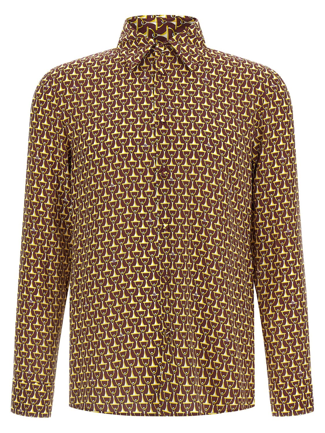 

Рубашка с лошадиным упряжью GUCCI, мультиколор