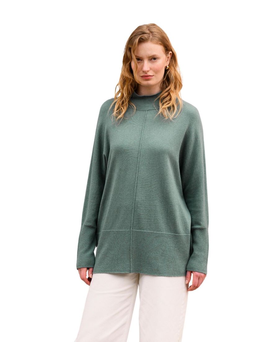 

Женский свитер с драпировкой и воротником-стойкой Celtic & Co, Dark skylight