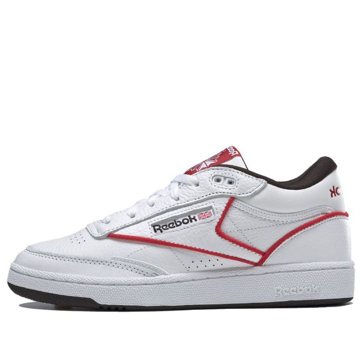 

Кеды Reebok Club C Mid II Fashion Low Top Skate Shoes Unisex White Red, красный