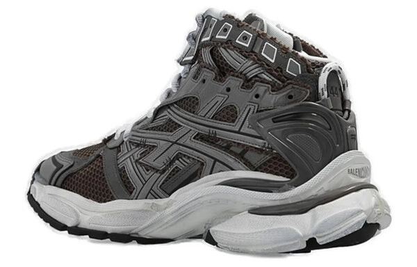 Кроссовки runner high top sneakers 'grey nylon suede-like fabric' Balenciaga, серый — фото 3
